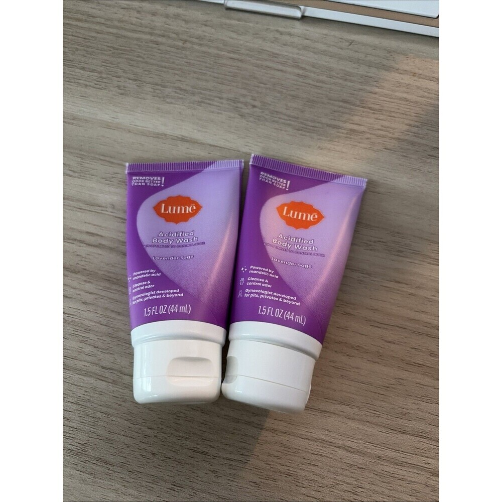 Lume Acidified Body Wash Lavender Sage  1.5 oz - Travel  size  ( 2 Pack )